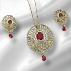 Kazaara | The Ruby Radiance AD Pendant Set