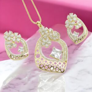 Kazaara | Floral Cascade AD Pendant Set