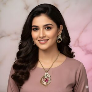 Kazaara | Crimson Blossom AD Pendant Set