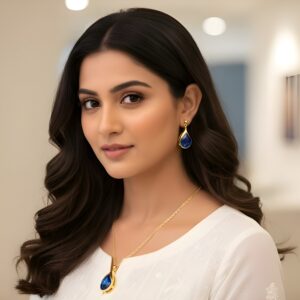 Kazaara | Midnight Sapphire Pendant Set