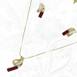Kazaara | Crimson Ribbon Pendant Set