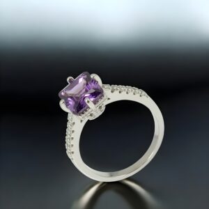 Kazaara | Amethyst Glow Adjustable Ring