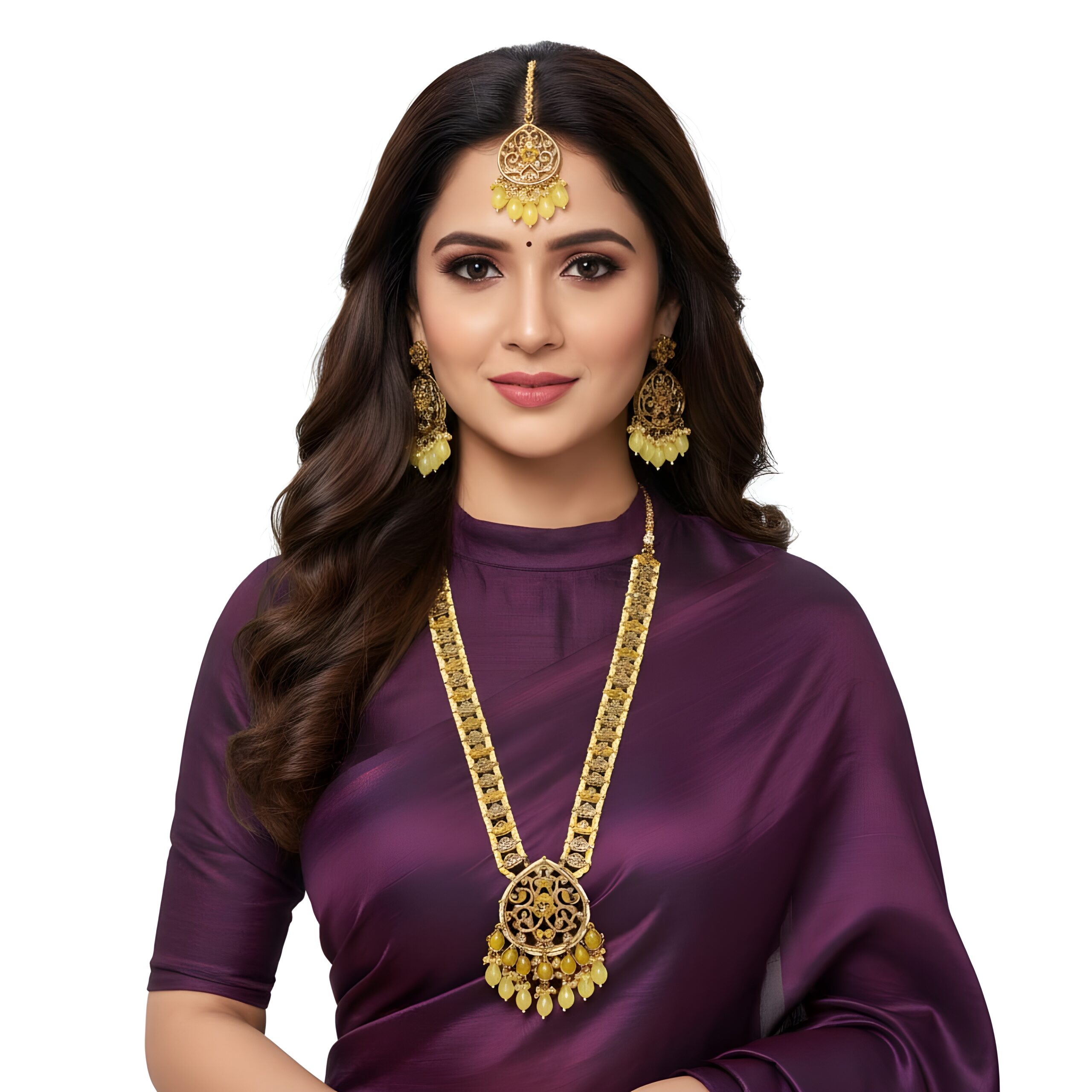 Kazaara | Saffron Blooms Necklace Set