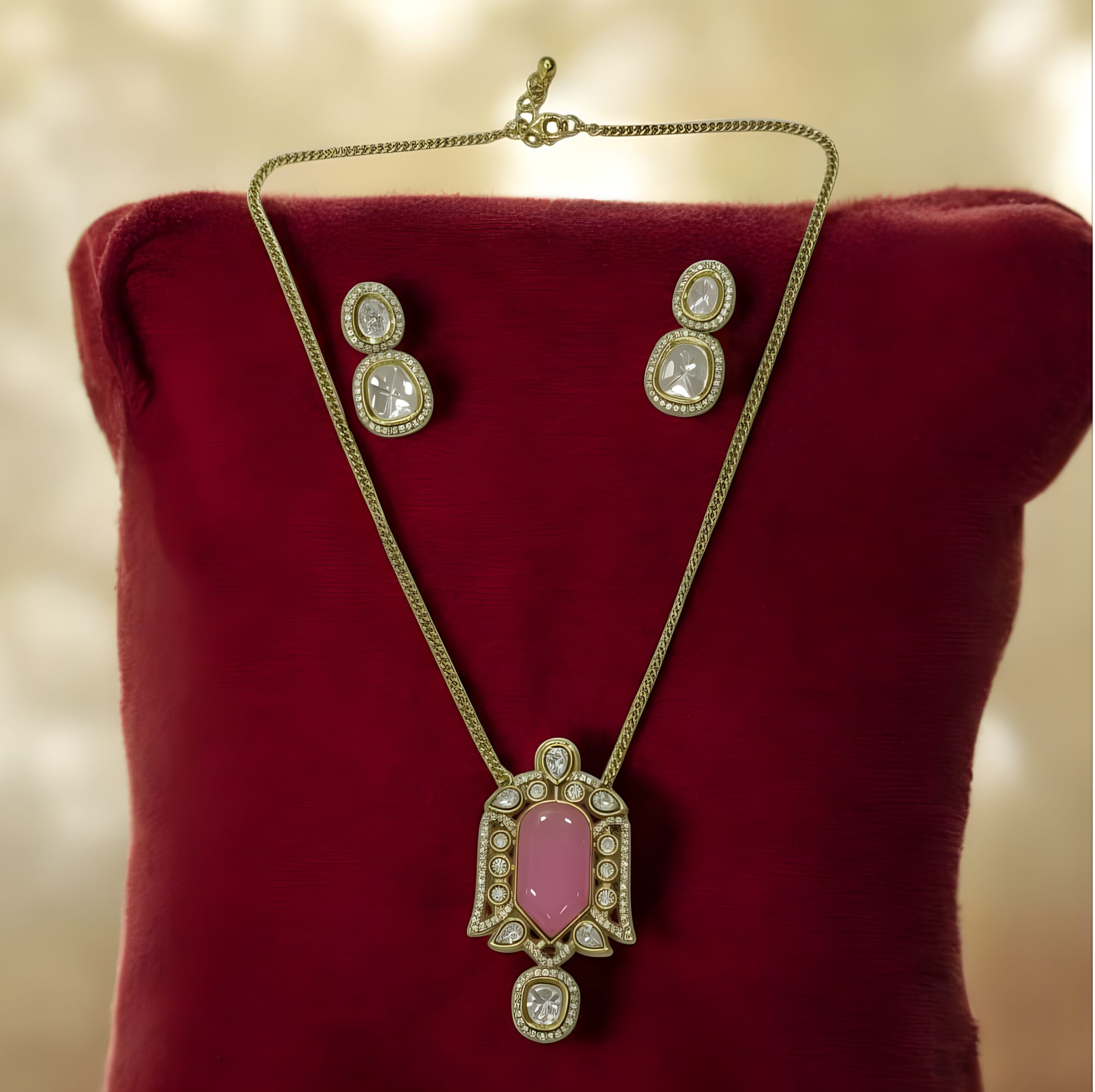 Kazaara | Rose Vintage AD Pendant Set