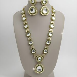 Kazaara “Bianca Chandrika” Royal Polki Long Necklace Set