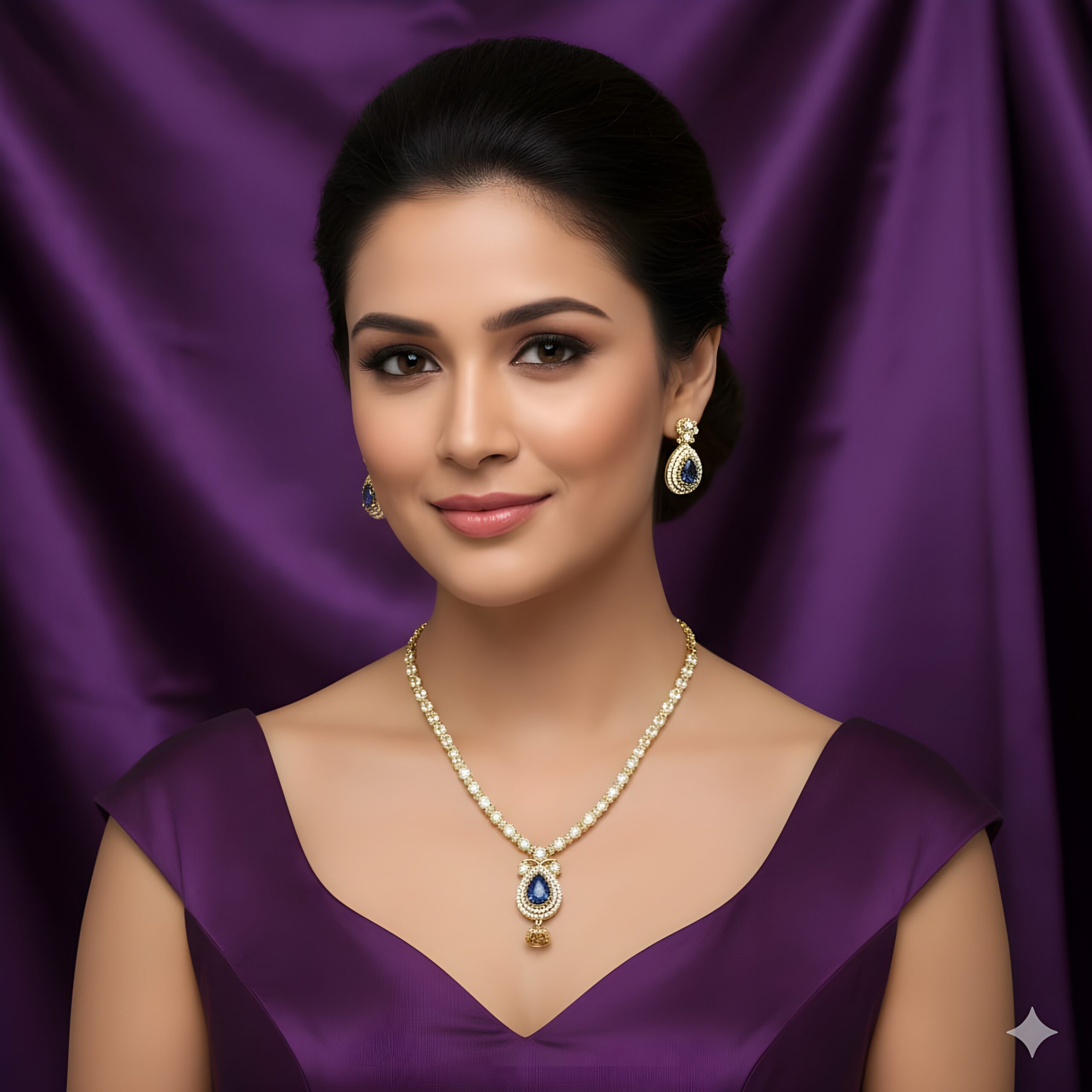 Kazaara | Majestic Amethyst AD Necklace Set