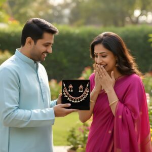 Kazaara | Ruby Tassel Necklace Set