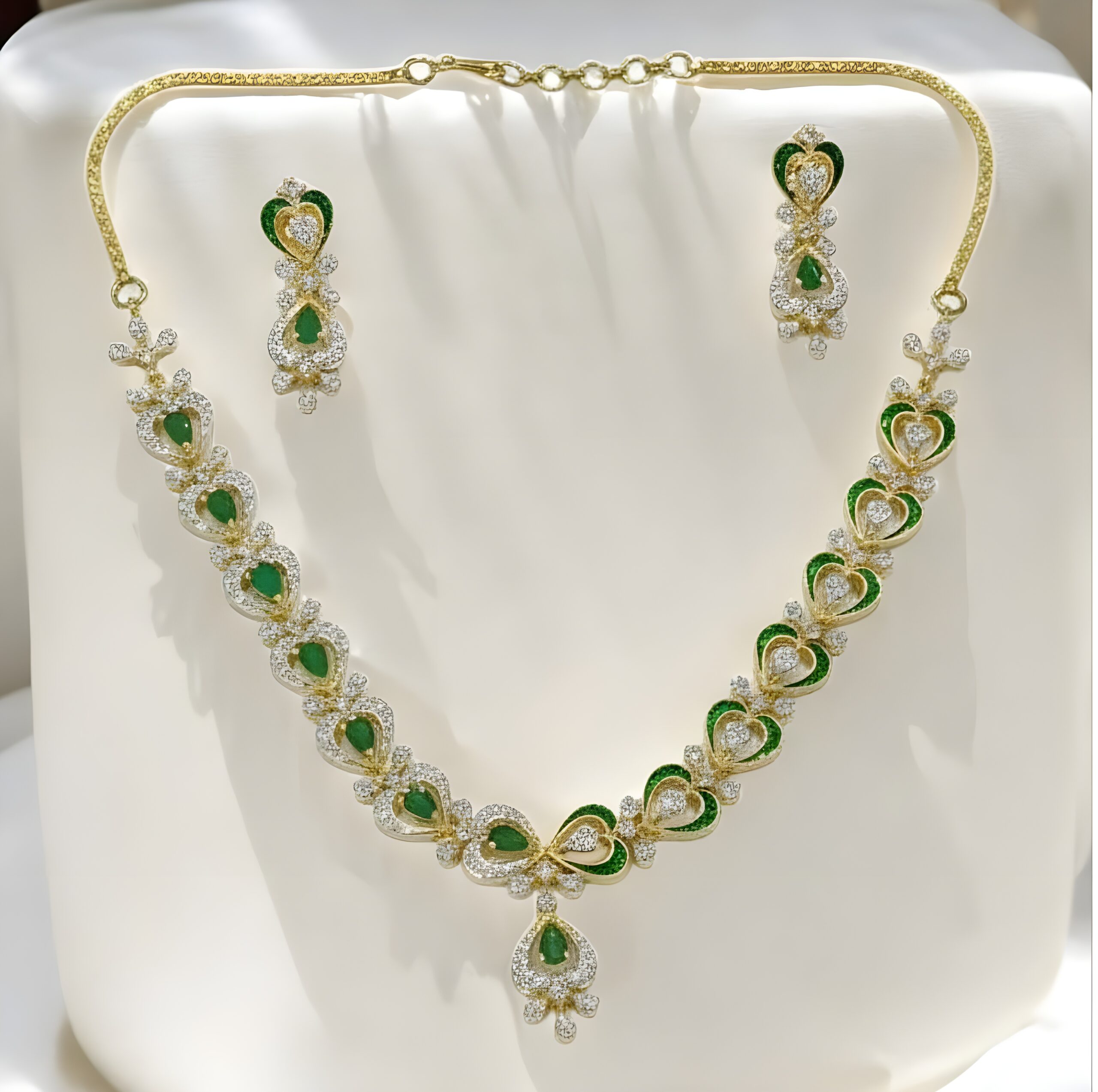 Kazaara | Emerald Heart AD Necklace Set - Image 2