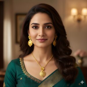 Kazaara “Gilda Disc Entwine” Gold Necklace Set