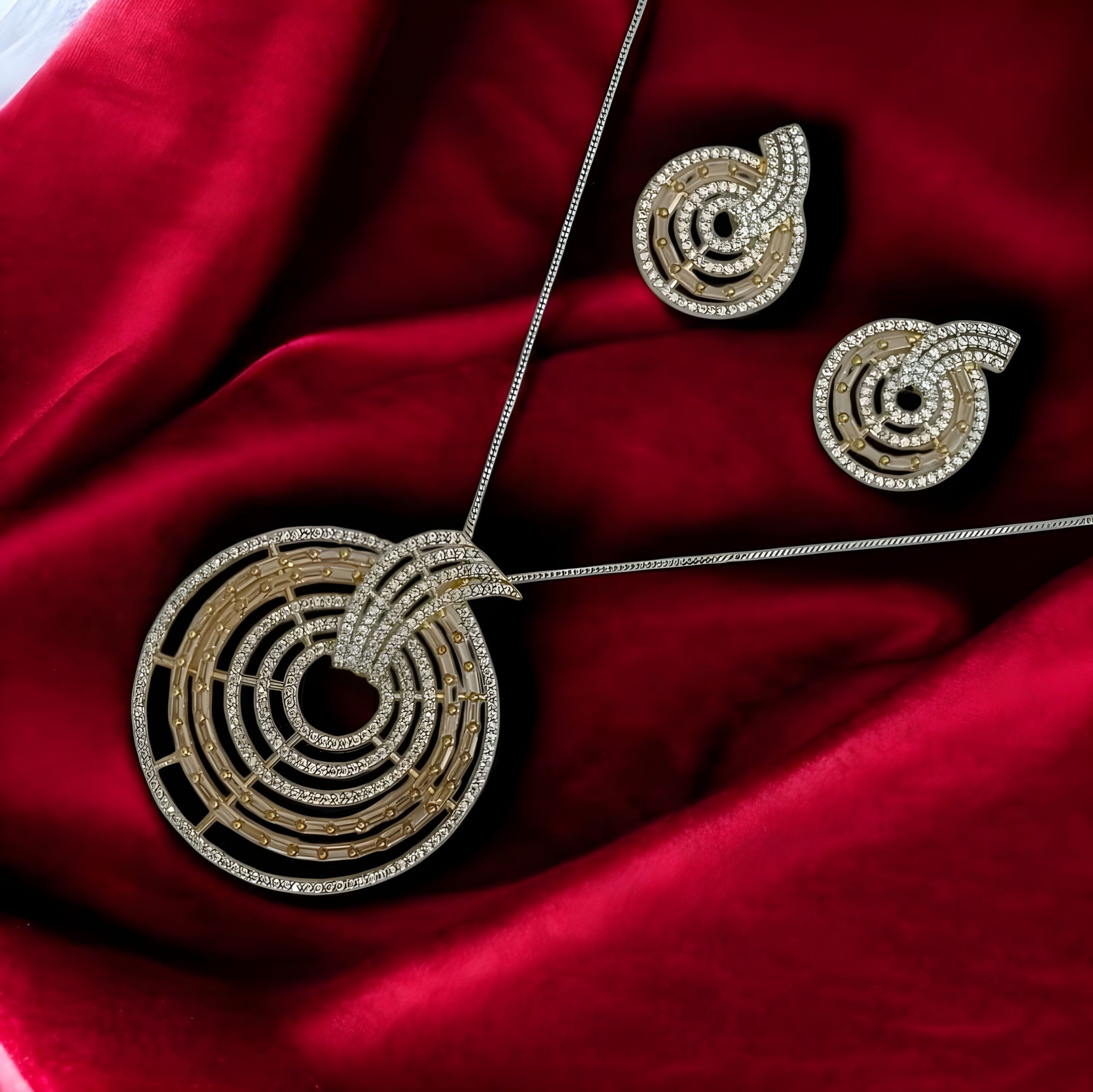 Kazaara | The Cosmic Swirl AD Pendant Set - Image 3