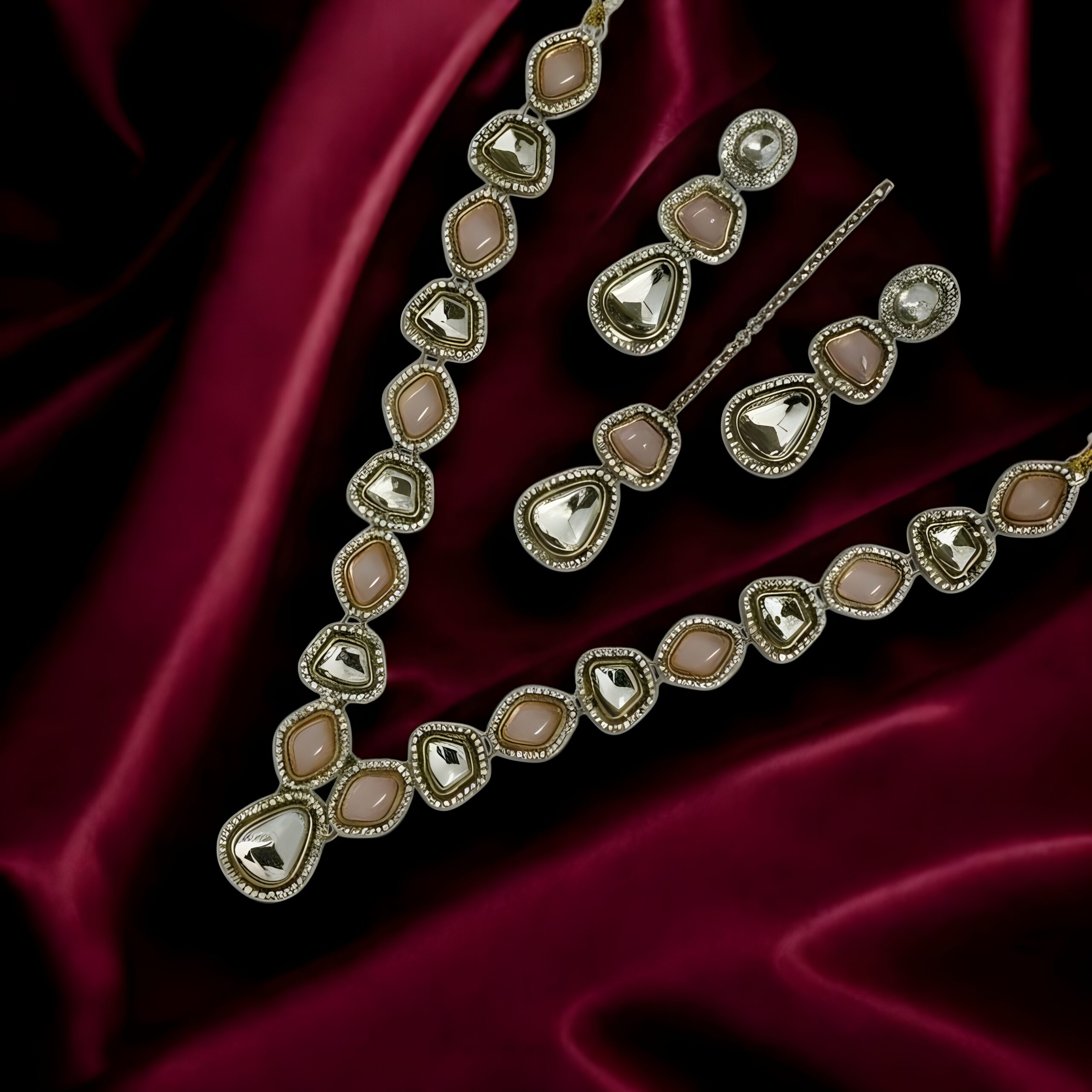 Kazaara | The Petal Blush Kundan Ensemble - Image 3