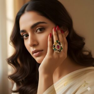 Kazaara | The 'Navratan Droplet' Cluster Ring