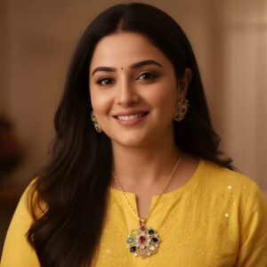 Kazaara | The 'Celestial Bloom' Navratna Pendant Set