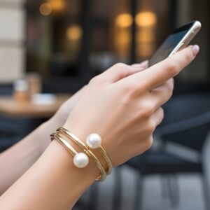 Kazaara | Twin Pearl Bangle Bracelet