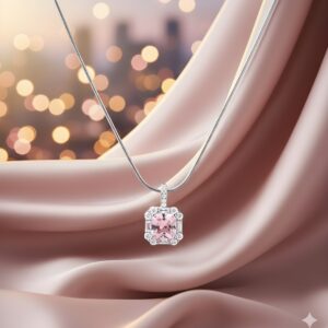 Kazaara | The 'Blush Cushion' Minimalist Pendant Chain