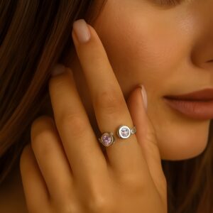 Kazaara | Amethyst Duo Adjustable Ring