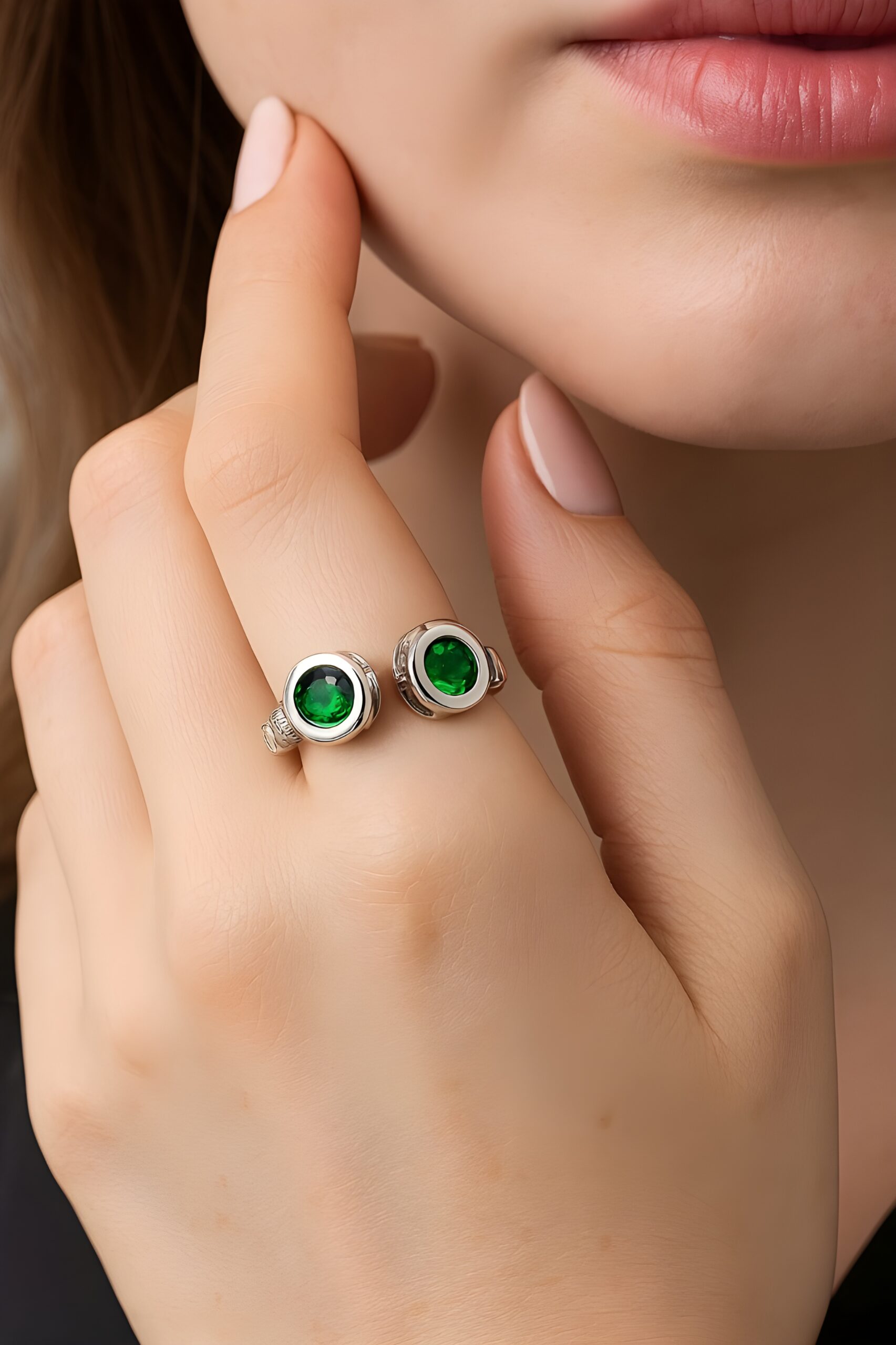 Kazaara | Emerald Duo Adjustable Ring