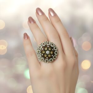 Kazaara | Garnet Blossom Adjustable Ring
