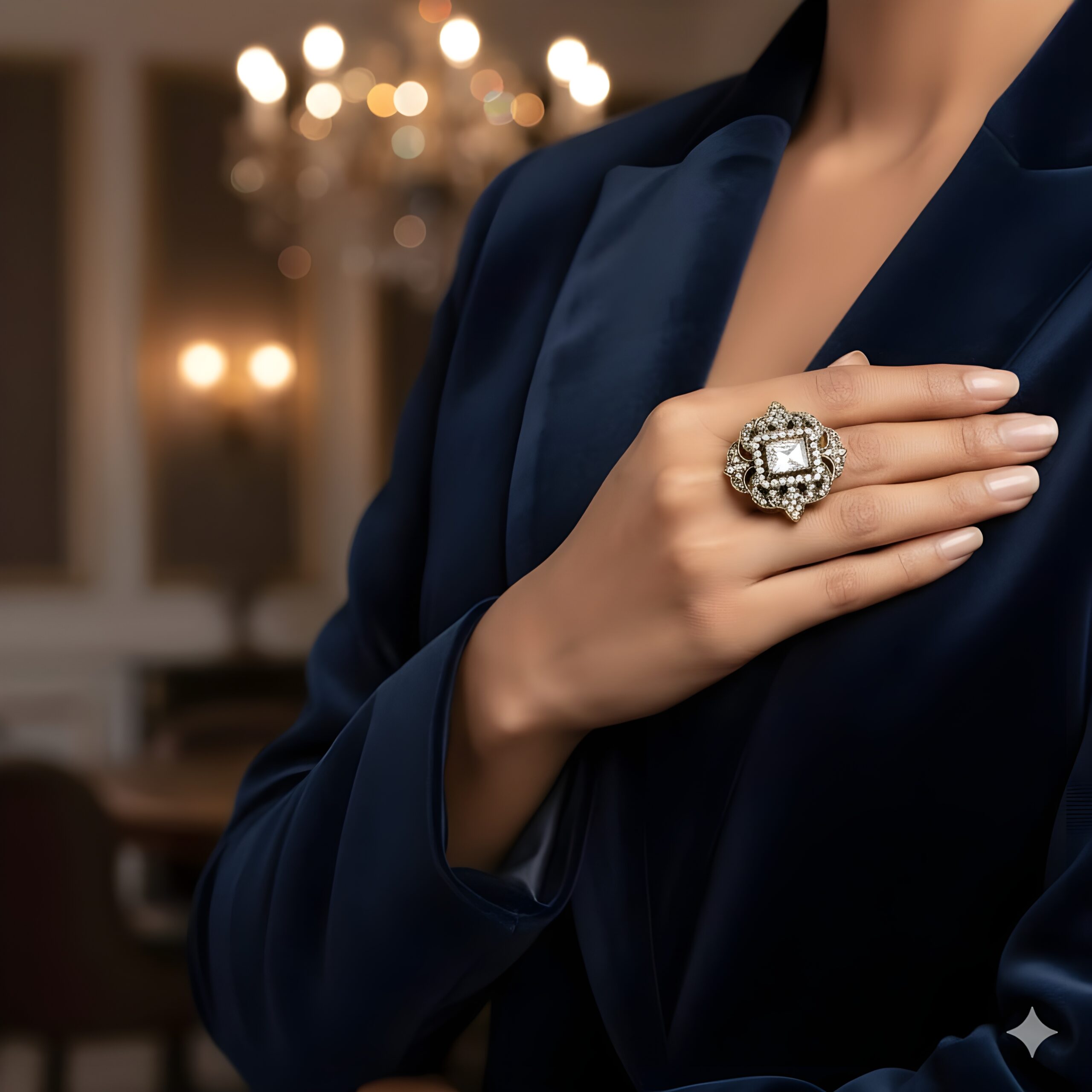 Kazaara | Diamond Cluster Adjustable Ring