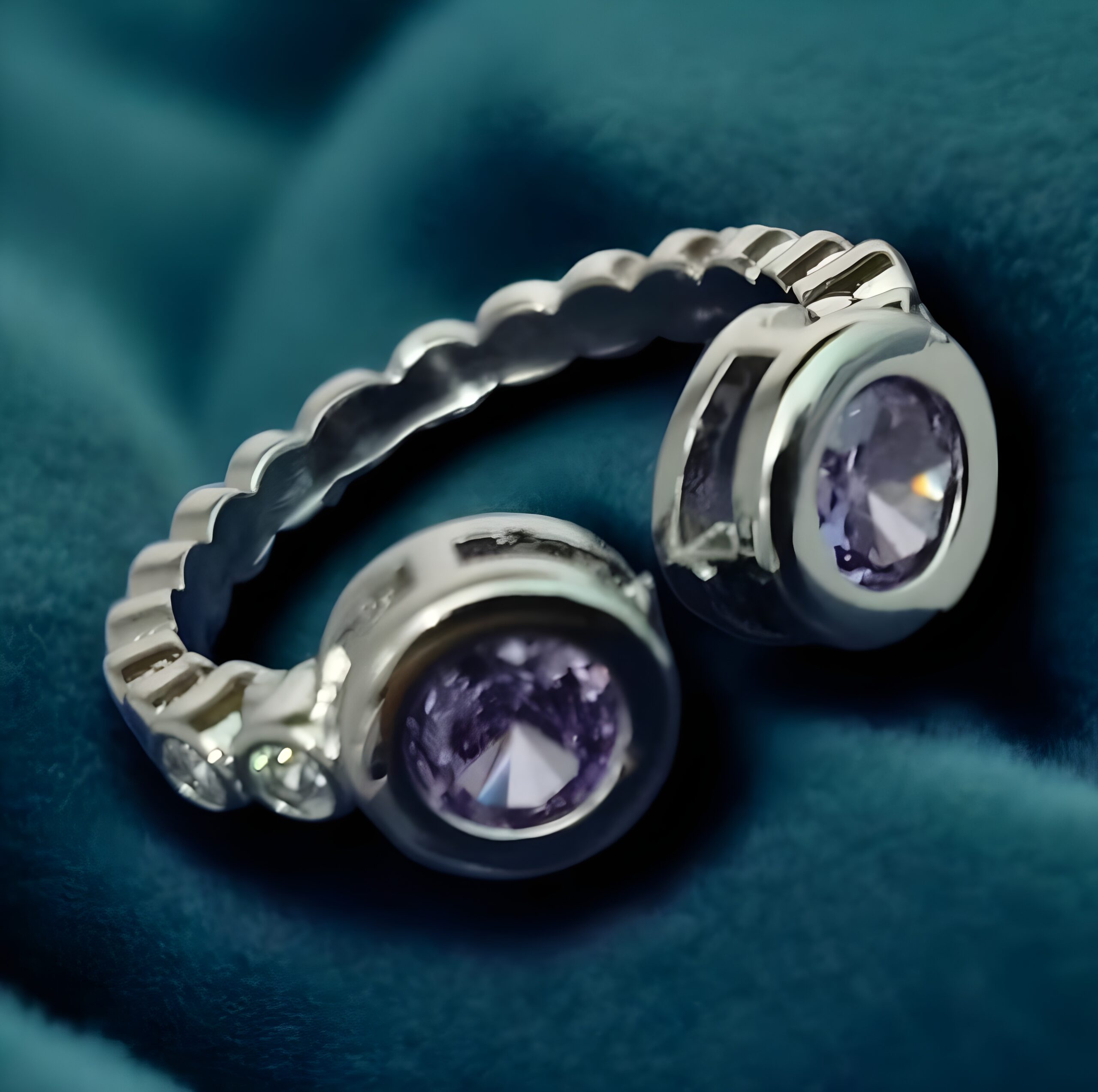 Kazaara | Amethyst Duo Adjustable Ring - Image 2