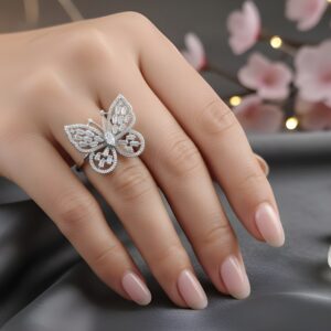 Kazaara | Diamond Flutter Adjustable Ring