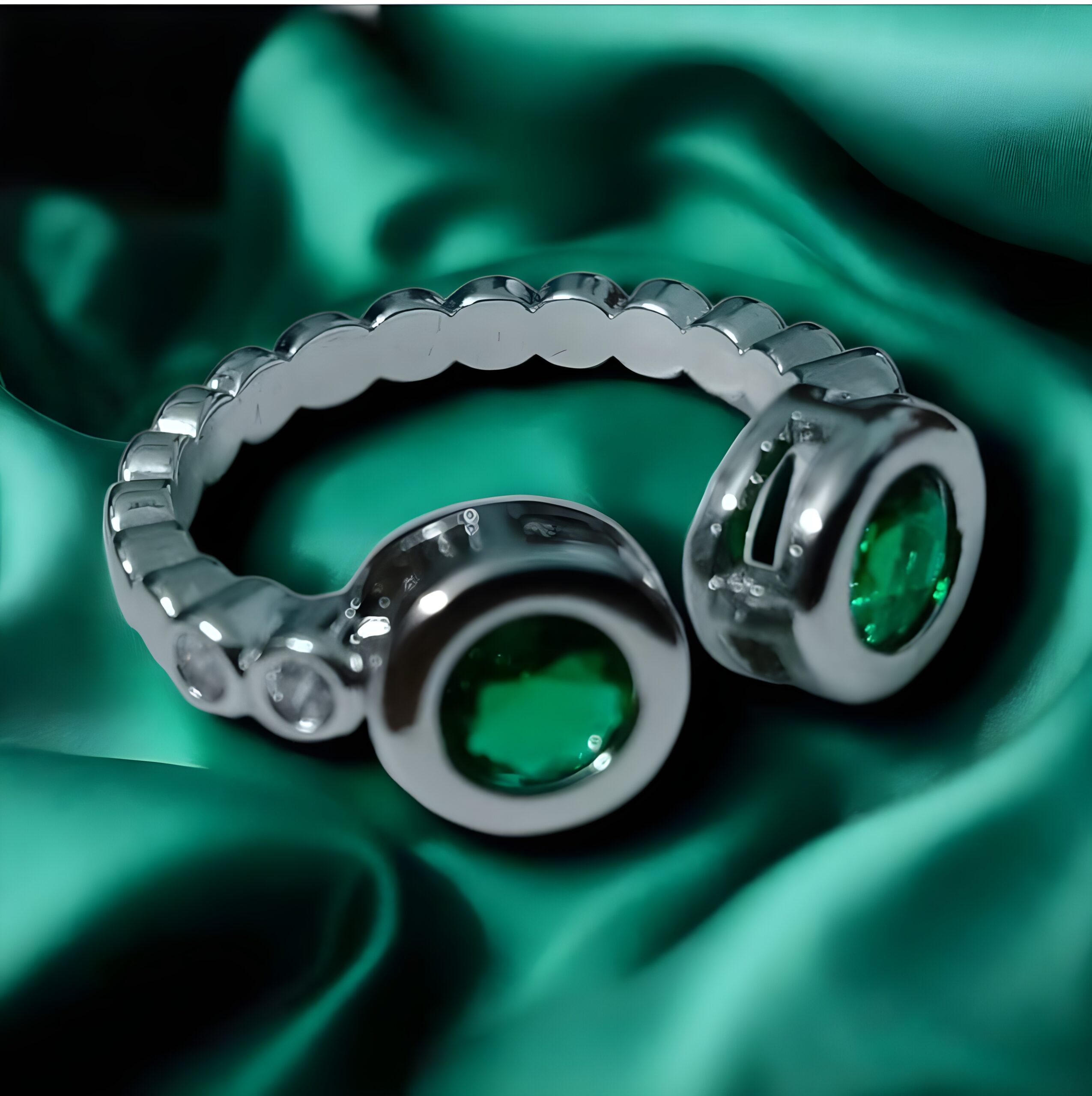 Kazaara | Emerald Duo Adjustable Ring - Image 3