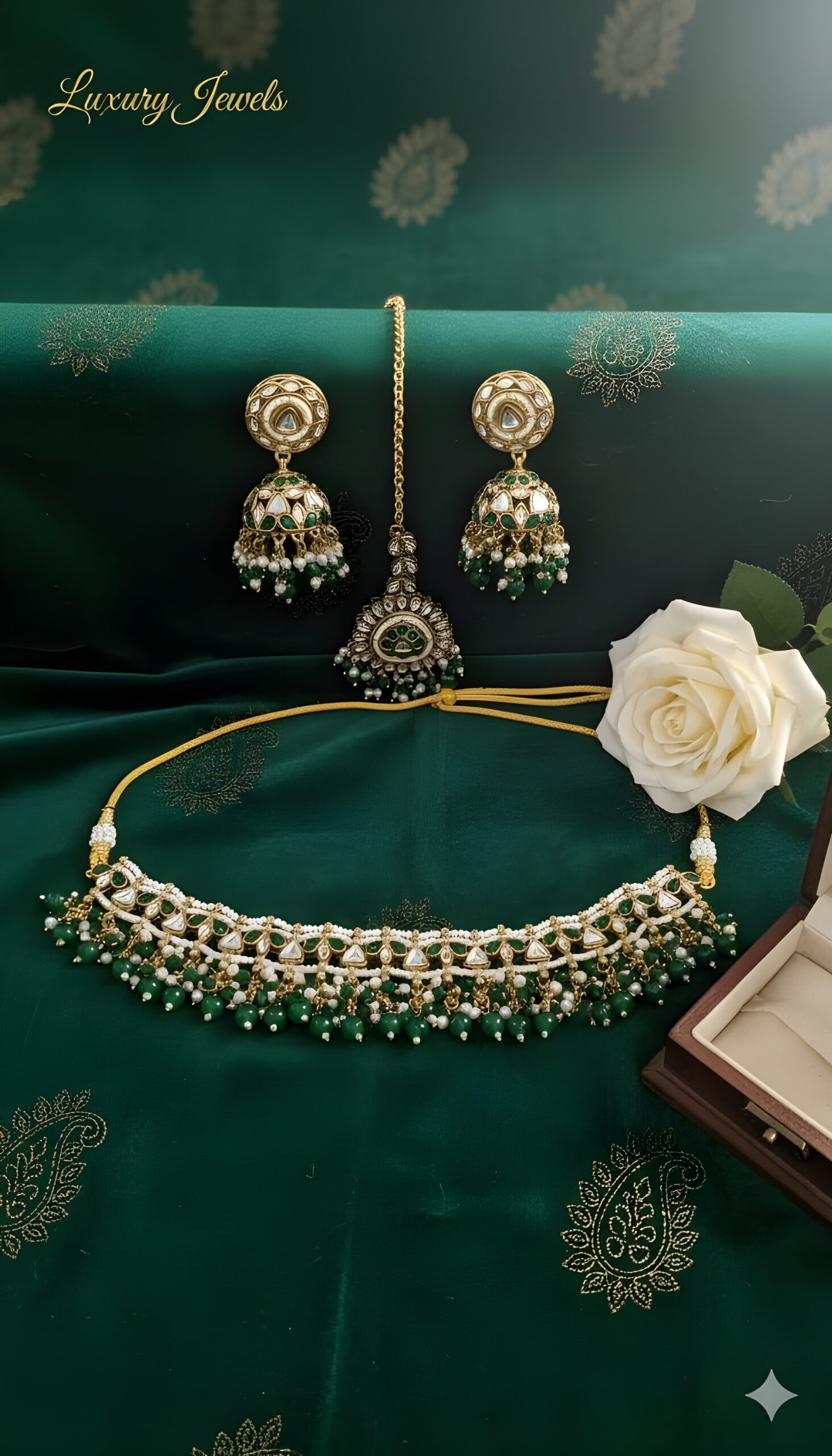 Kazaara | Emerald Serenity Choker Set - Image 3